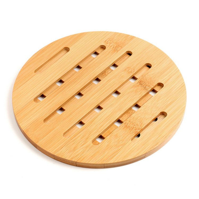 Almohadillas de soporte de olla caliente de bambú de círculo personalizado