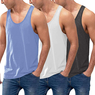 Tops de tanques para hombre Rendimiento de algodón Sin mangas Casual Classic T Shirts