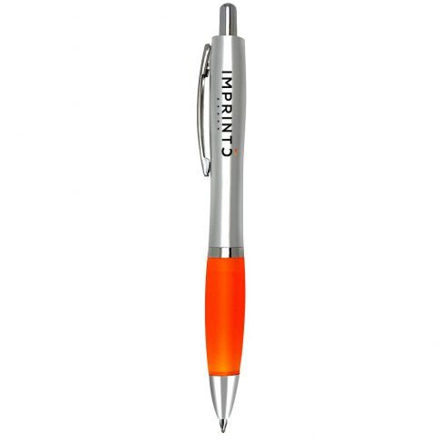 Pluma de bolígrafo de goma de plata personalizada