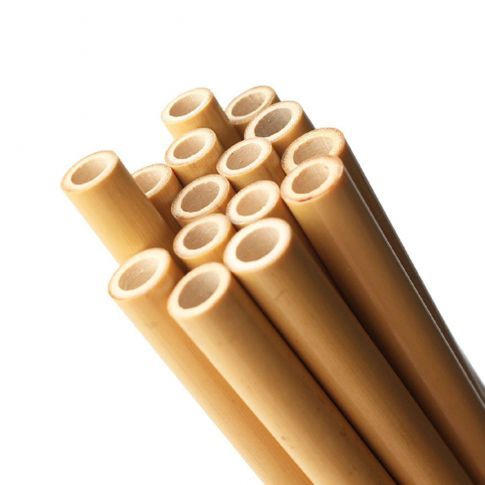 Kit de pajitas de bambú reutilizables personalizadas de 6 piezas