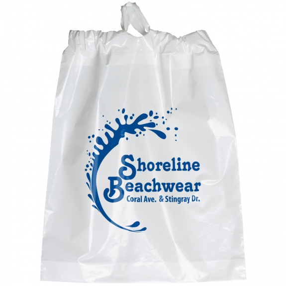 Bolsas de plástico personalizadas con asa con cinta adhesiva: 30 cm de ancho x 15 cm de alto x 3 cm de profundidad