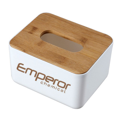Caja dispensadora de pañuelos de madera personalizada con tapa extraíble