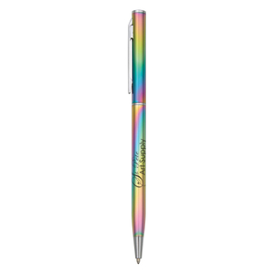 Bolígrafo promocional con giro de metal iridiscente