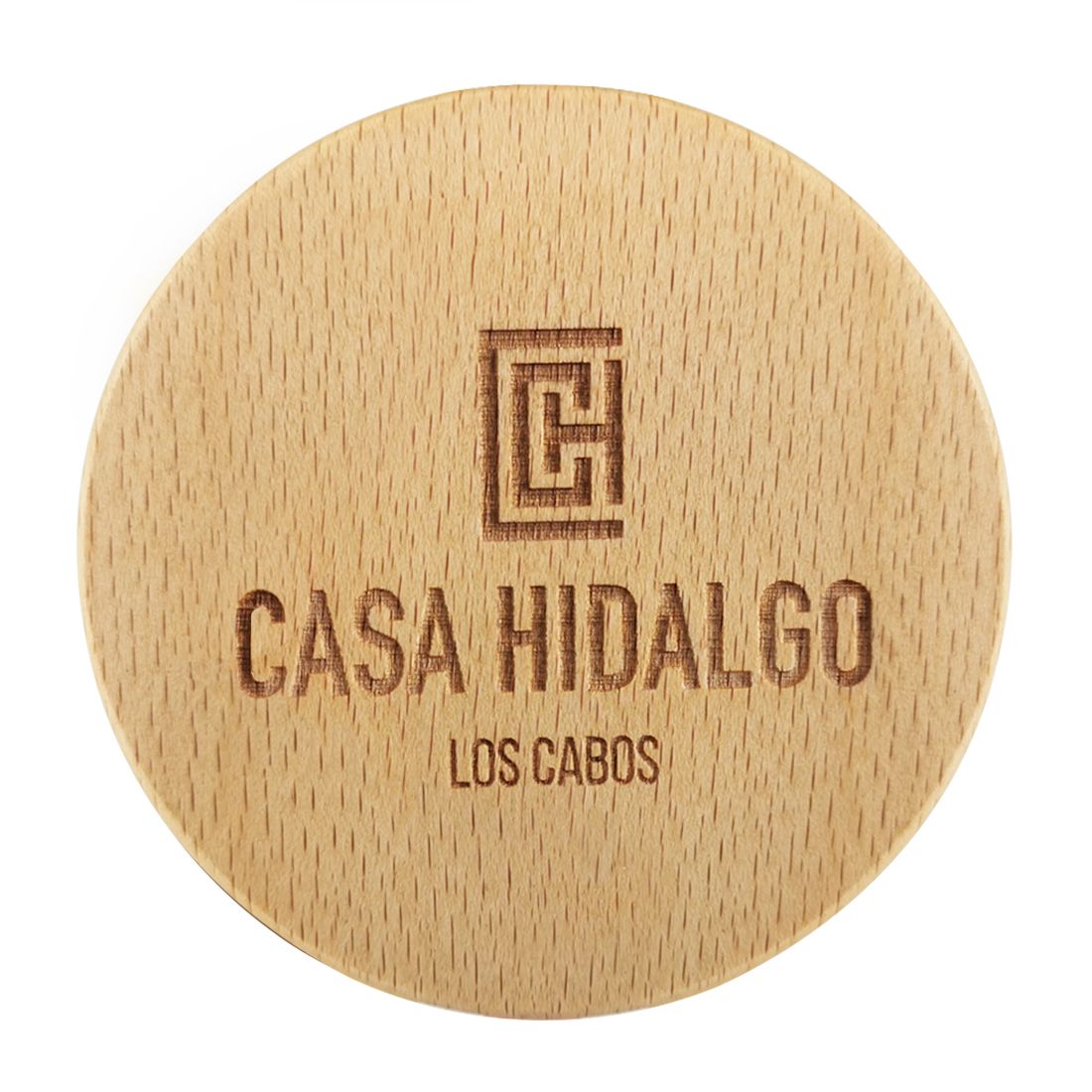Posavasos de madera con estampado de círculo personalizado