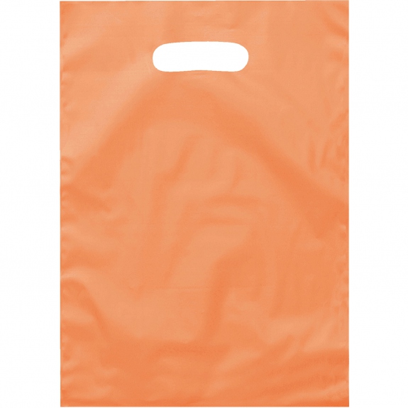 Bolsa de plástico promocional con asa troquelada esmerilada - 9.5 "w x 14 " h