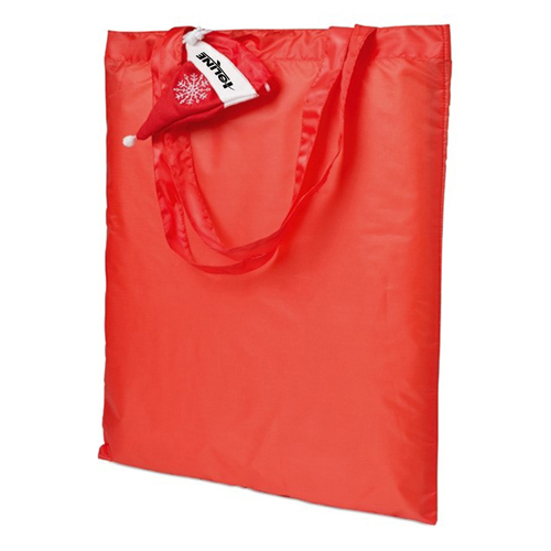 Bolsa de compras plegable en mini gorro navideño
