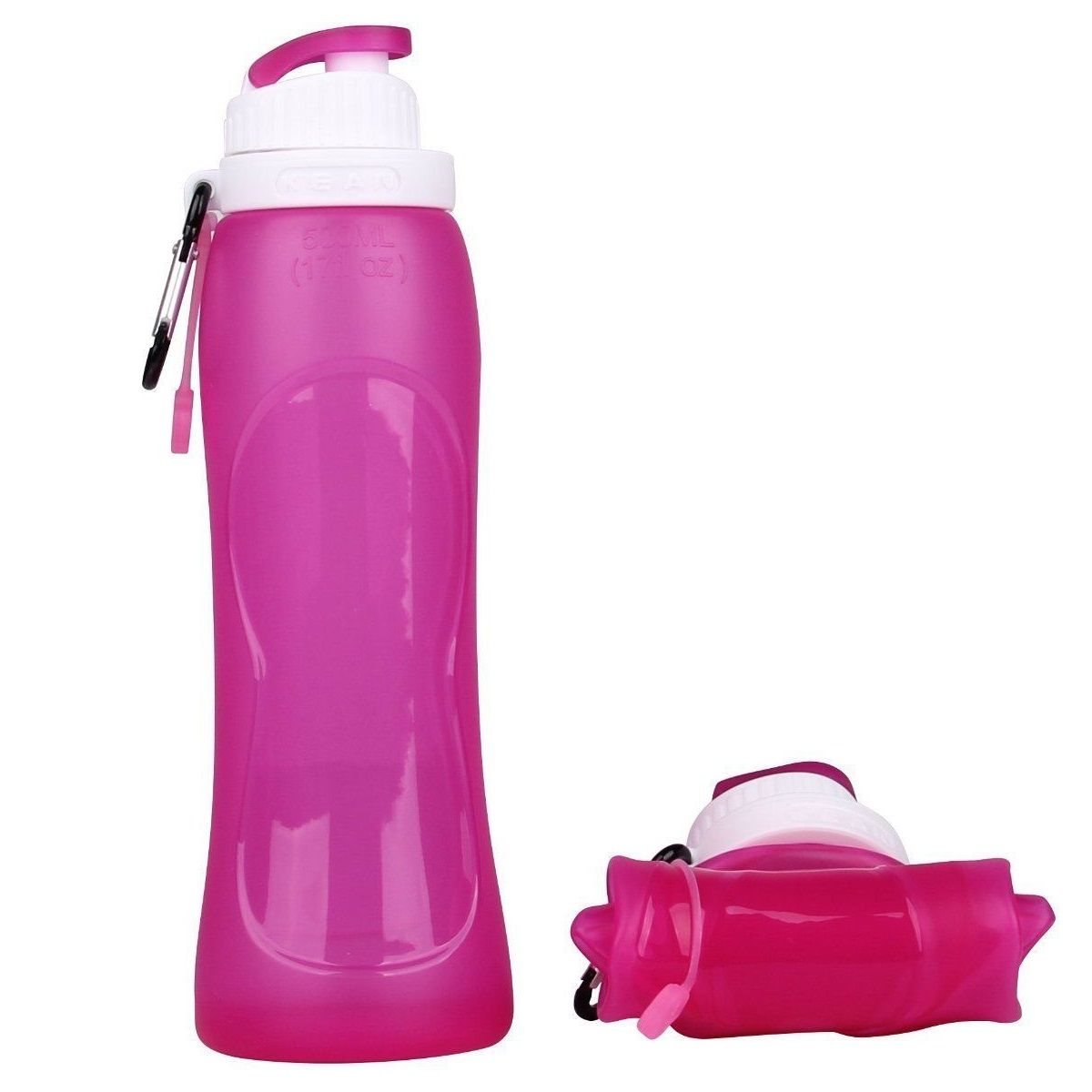 Botella de agua plegable de silicona suave personalizada - 17 oz