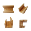 Portatarjetas de visita de escritorio de madera de bambú personalizado con soporte para teléfono