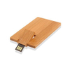 Memoria USB personalizada de madera con forma de tarjeta