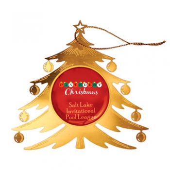 Adornos de vacaciones en forma de árbol de Navidad con logotipo promocional