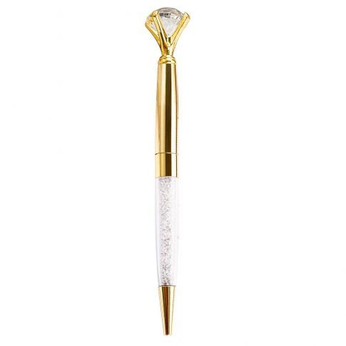 Bolígrafo de metal de diamante personalizado con pequeño cristal