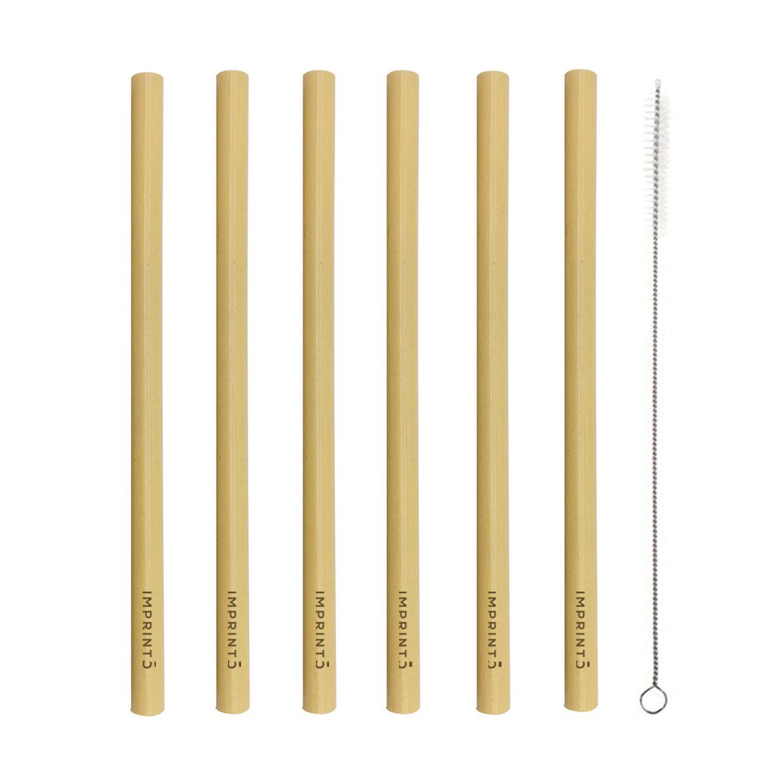 Kit de pajitas de bambú reutilizables personalizadas de 6 piezas