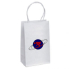 Bolsa de compras blanca personalizada de papel Kraft a todo color - 6 "W x 8.5 " H x 2.5 "D