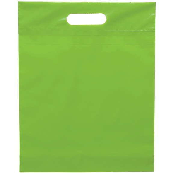 Bolsa de plástico promocional con asa troquelada - 12 "wx 15 " hx 3 "d