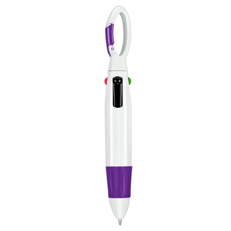 Bolígrafo con mosquetón Quatro personalizado con clip de hebilla
