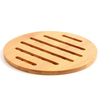Almohadillas de soporte de olla caliente de bambú de círculo personalizado
